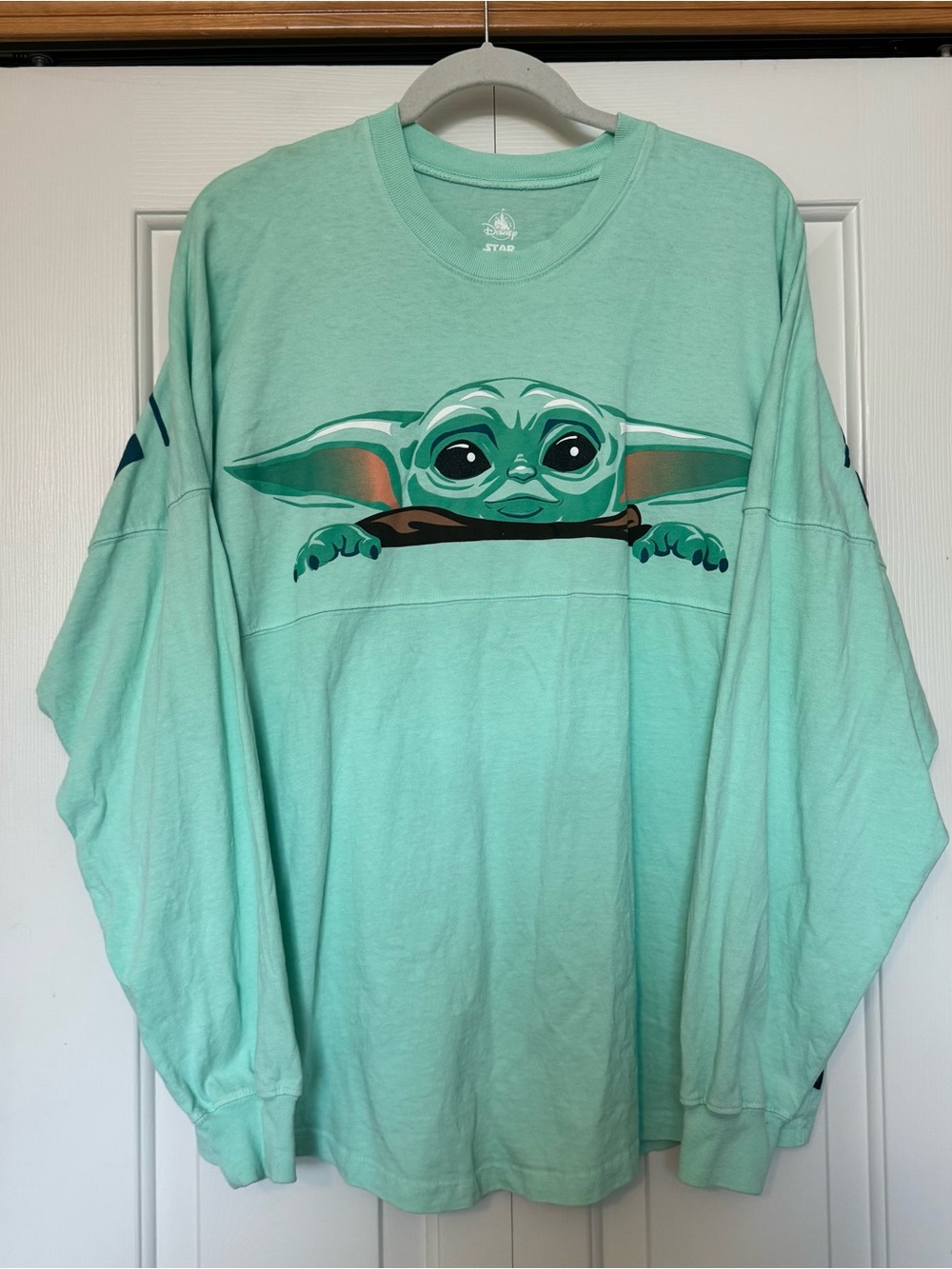 Disney Parks Star Wars The Mandalorian Baby Yoda Grogu Spirit Jersey size Small